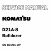 KOMATSU D21A-8 (JPN) BULLDOZER SERVICE REPAIR MANUAL SN 83001-UP