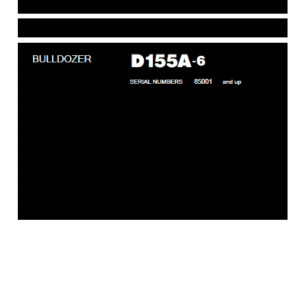 KOMATSU D155A-6 JPN BULLDOZER SERVICE REPAIR MANUAL SN 85001-up