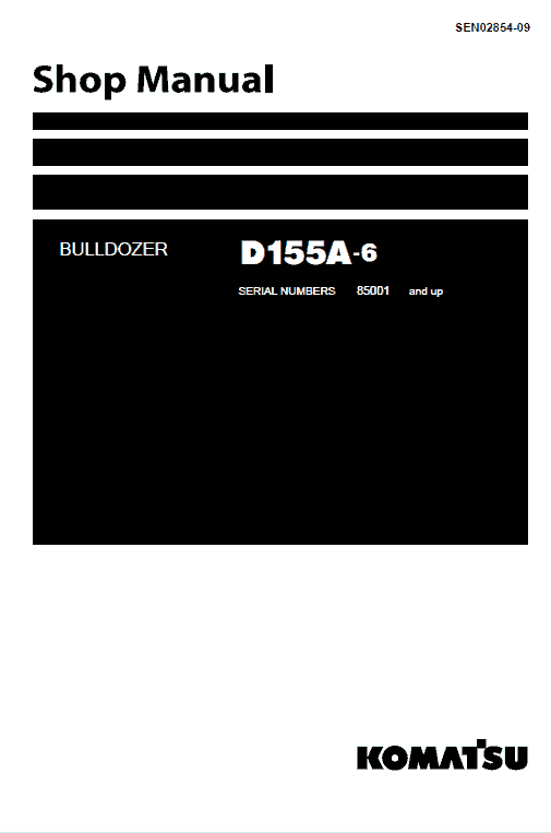 KOMATSU D155A-6 JPN BULLDOZER SERVICE REPAIR MANUAL SN 85001-up