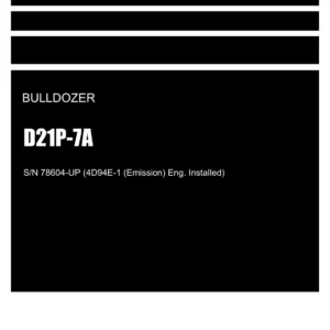KOMATSU D21P-7(JPN)-A CRAWLER DOZER PARTS CATALOGUE MANUAL SN 78604-UP