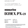 KOMATSU D39EX-21, D39PX-21 (JPN) BULLDOZER SERVICE REPAIR MANUAL SN 1001-up