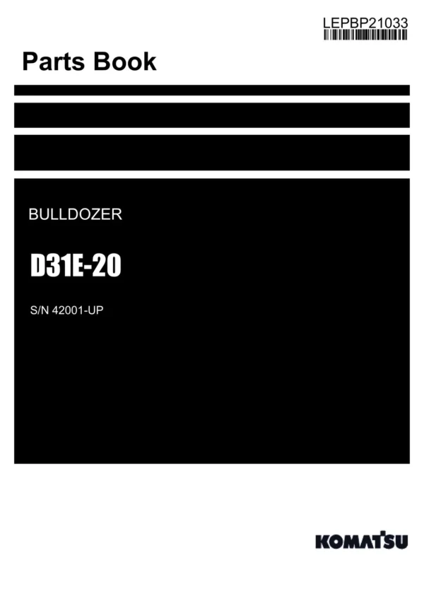 KOMATSU D31E-20 (JPN) CRAWLER DOZER PARTS CATALOGUE MANUAL SN 42001-UP