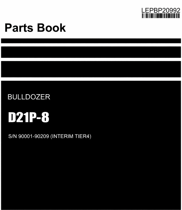 KOMATSU D21P-8 (JPN)-INTERIM TIER4 CRAWLER DOZER PARTS CATALOGUE MANUAL SN 90001-90209