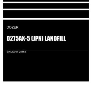Komatsu D275AX-5 JPN LANDFILL Dozer Operators Maintenance Manual SN 20001-20163