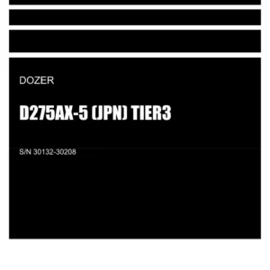 Komatsu D275AX-5 JPN TIER3 Dozer Operators Maintenance Manual SN 30132-30208