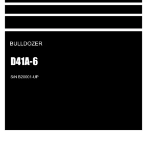 Komatsu D41A-6 Bulldozer Parts Catalog Manual SN B20001-UP