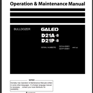 Komatsu D21A-8, D21P-8 Bulldozer Operation & Maintenance Manual